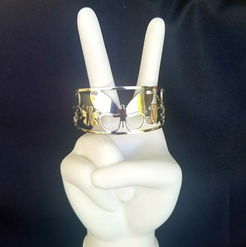 NWOT Stainless Steel Butterfly Cuff Bracelet